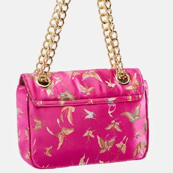 So Posh Pink Butterfly Chain Strap Crossbody Bag - Picture 5 of 9